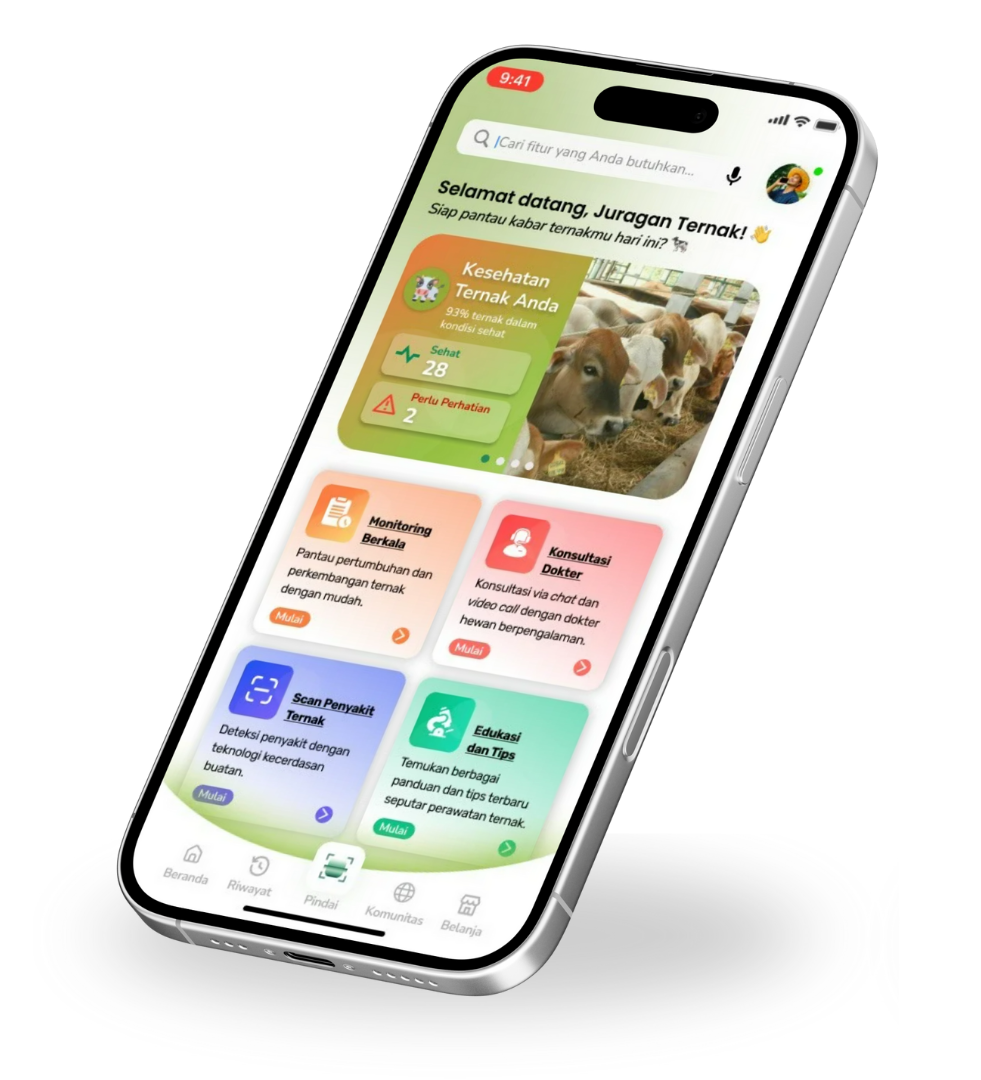 Homescreen Aplikasi Veternak